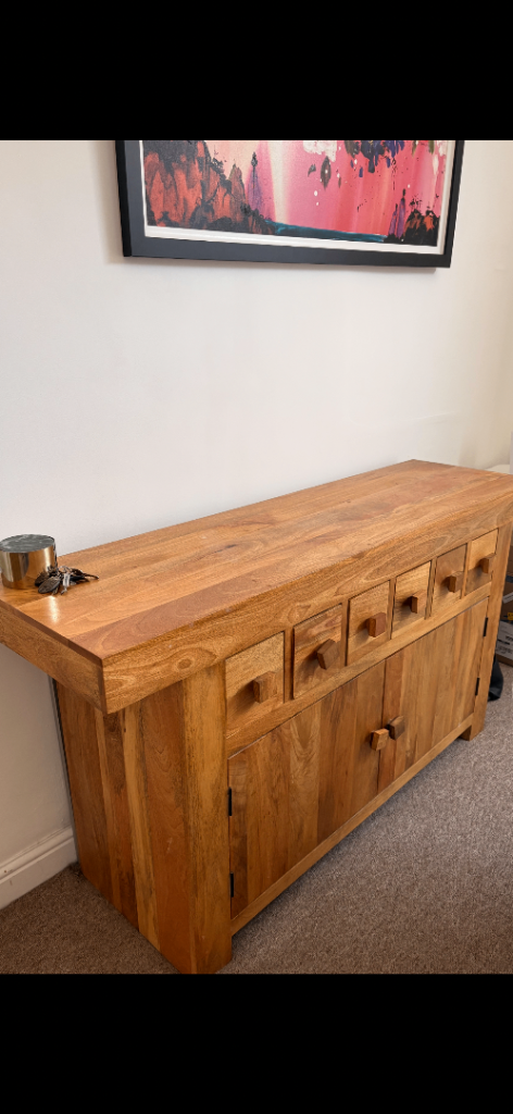 Mango wood sideboard and display cabinet 