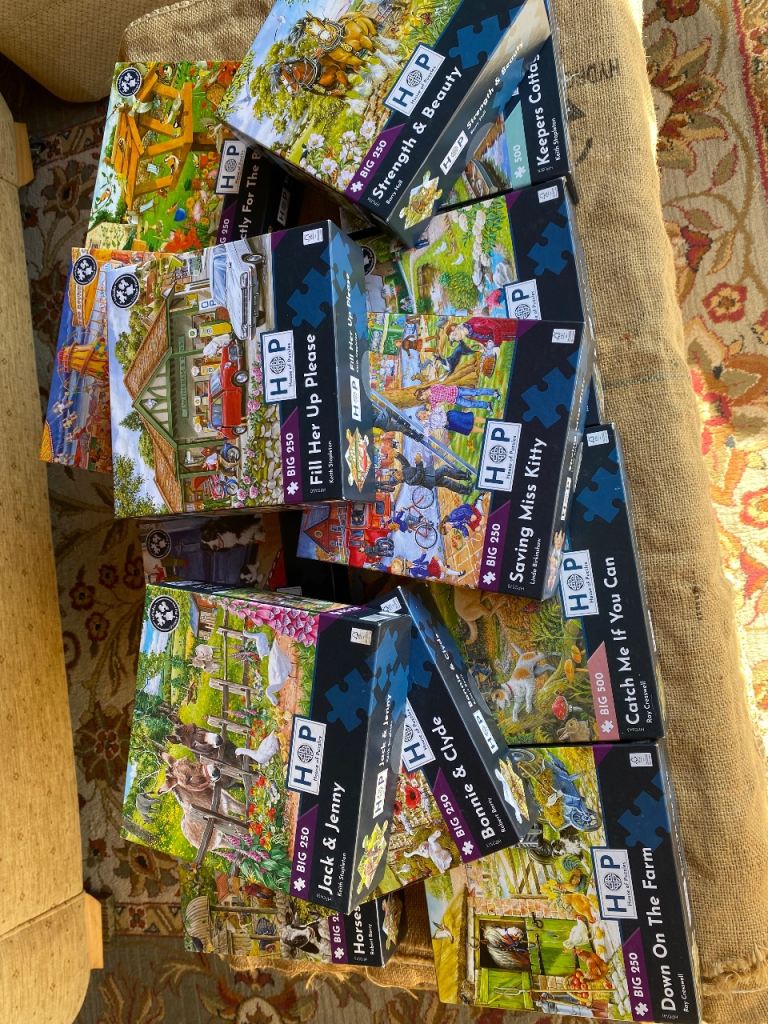 Large Collection of HOP Jigsaw Puzzles – Good Condition