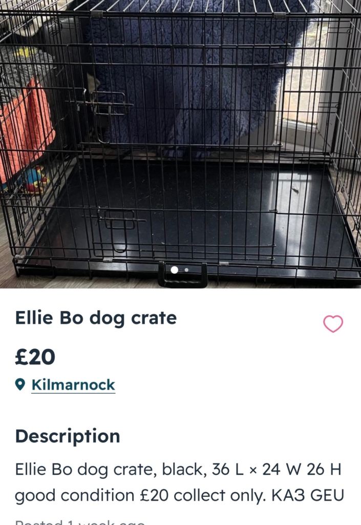 Ellie Bo dog crate 
