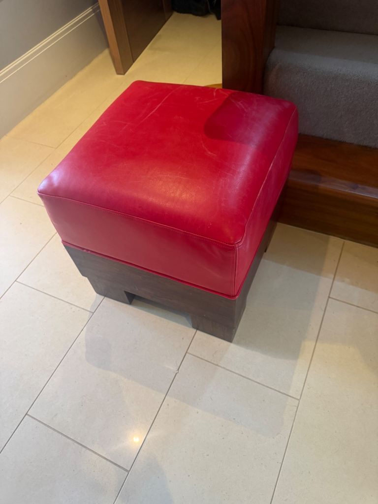 Red leather stool