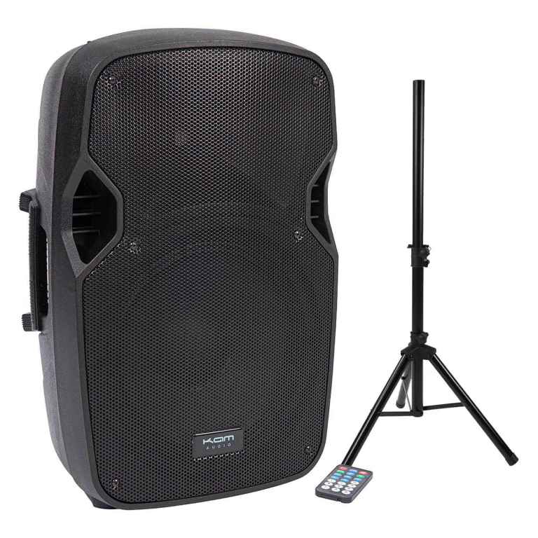 Kam RZ12ABT 12" 1000W Active PA Speaker with Bluetooth+Stand - Mains +Battery powered