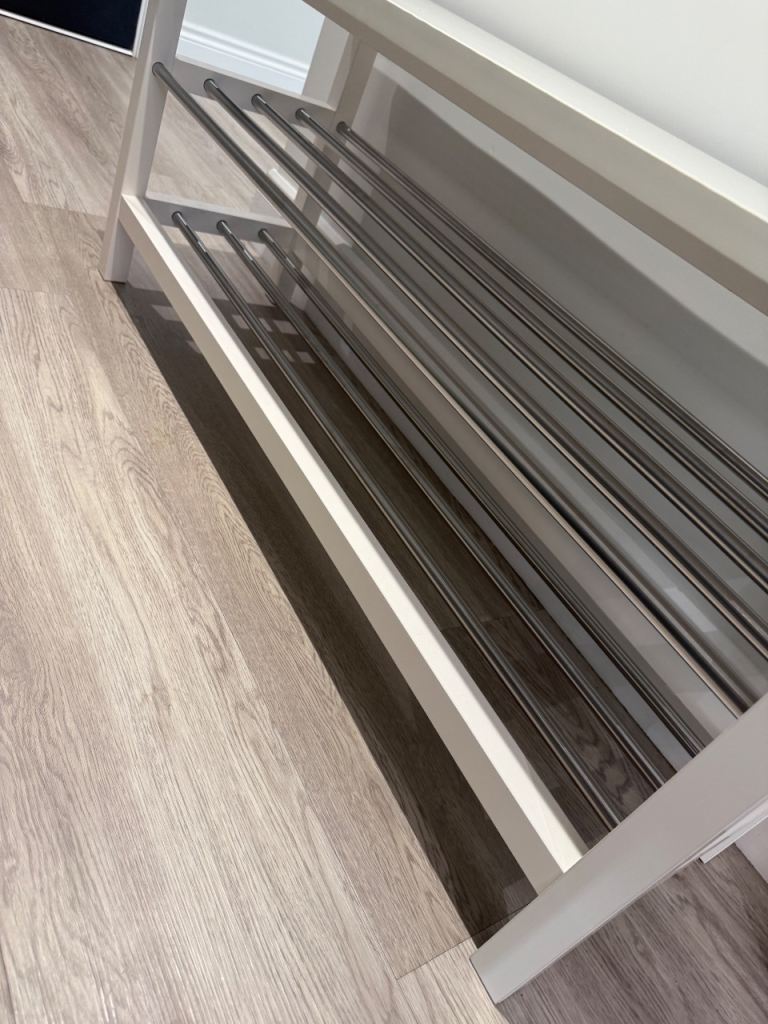 Shoe Rack - two shelves and solid top.