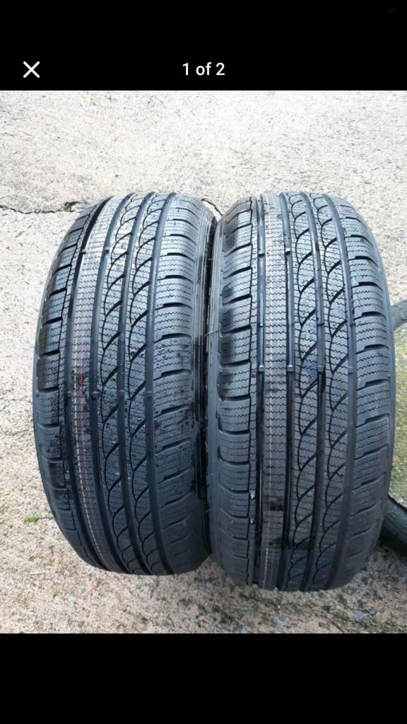 Two new tyres 185/55/16 price £50 for pair.