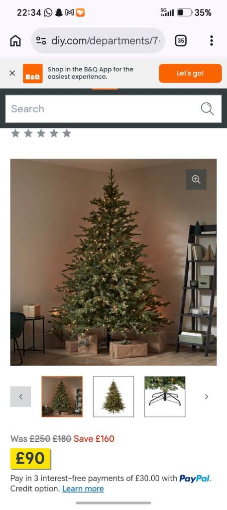 Thetford Pre lit Christmas Tree 7.6Ft NEW 
