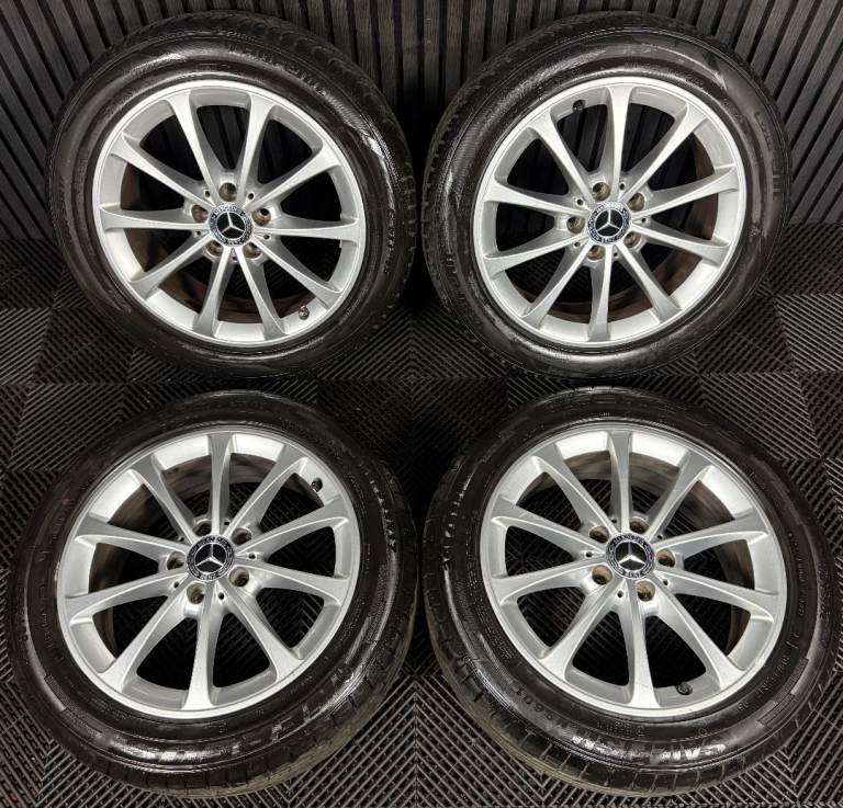 17'' GENUINE MERCEDES A CLASS CLA B W177 SILVER WHEELS TYRES ALLOYS