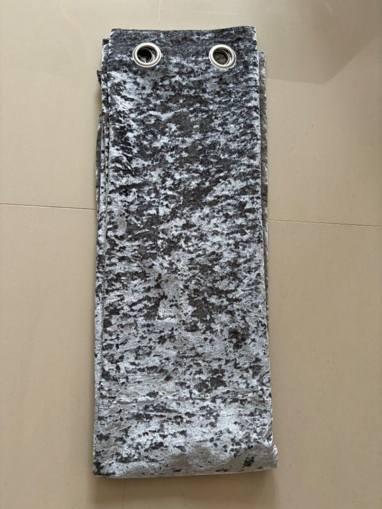 silver-grey velour curtains 2 pairs