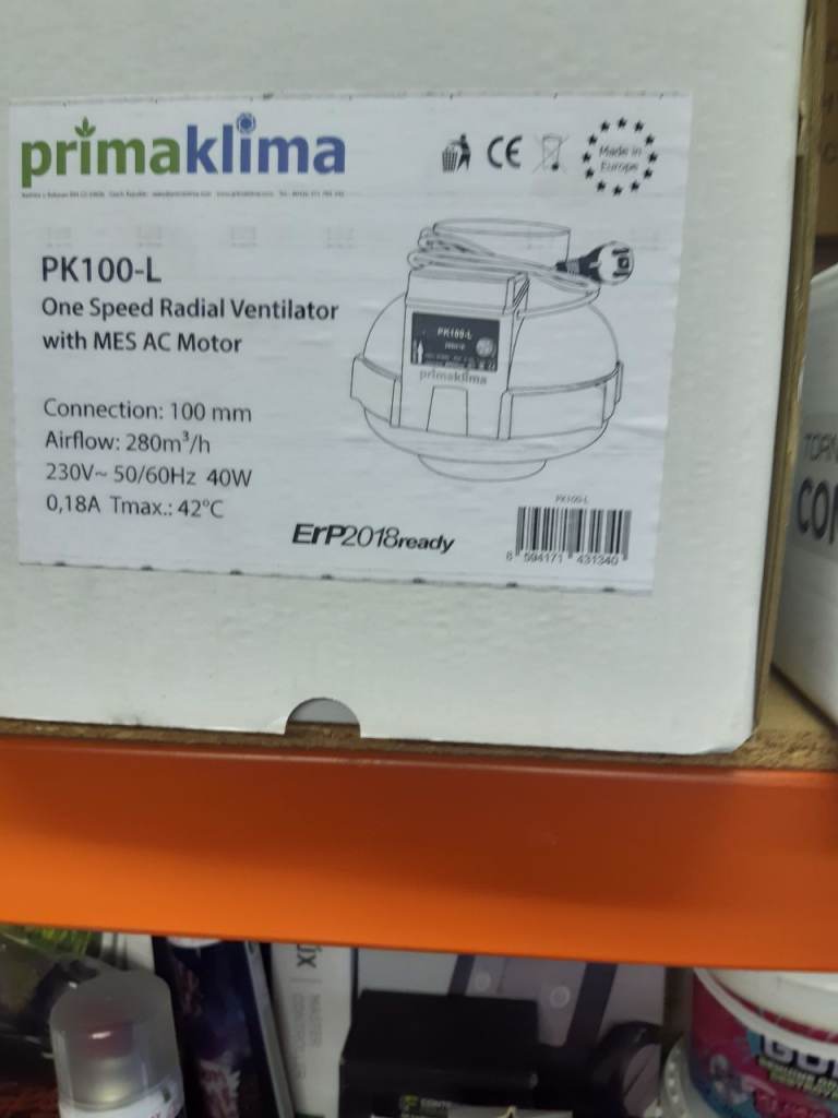 Primaklima PK100-L One Speed Radial Ventilator - New