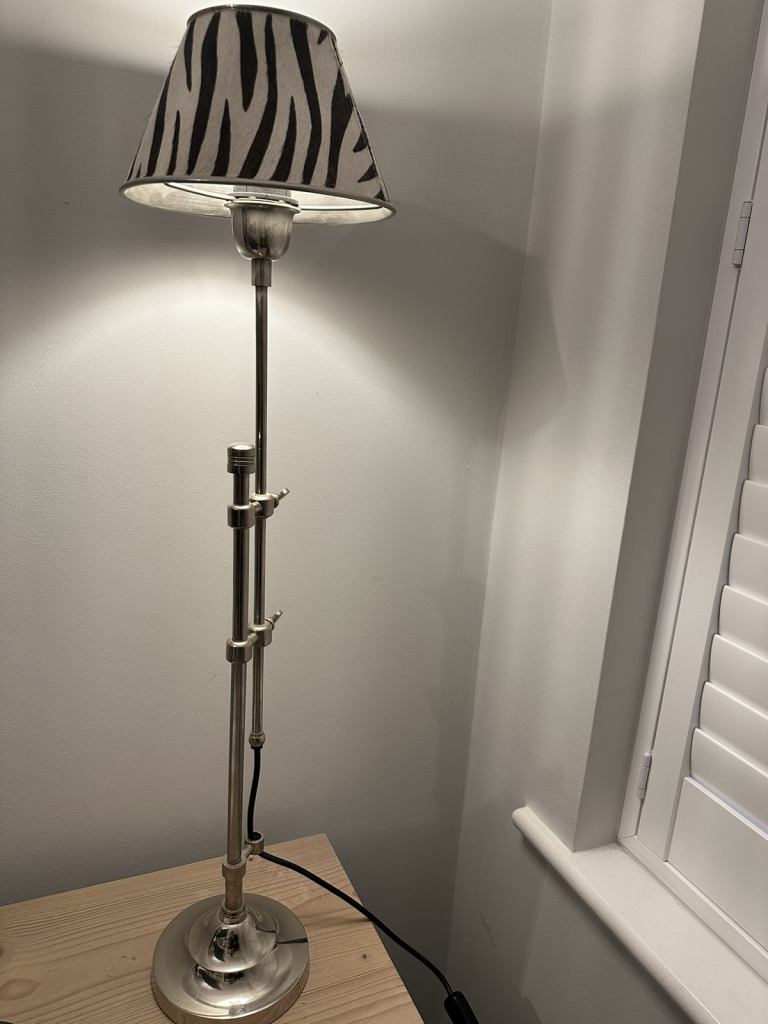 Zebra print faux hair table lamp 