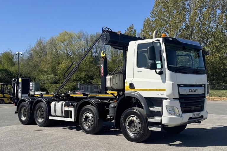 2021 21 plate Euro 6 DAF CF450 8X4 32t Hookloader