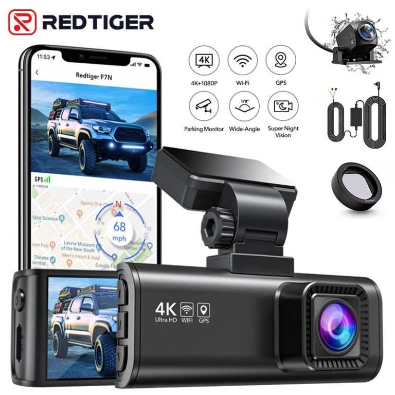 REDTIGER F7N Front & Rear Dash Cam 4K Inc Hardwiring & fitting