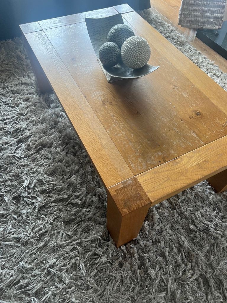 Oak coffee table and tv unit 