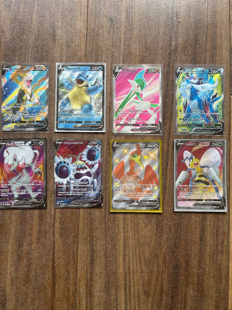 8x Full Art Pokémon V Cards Bundle – Ultra Rare Holo Collection Job Lot