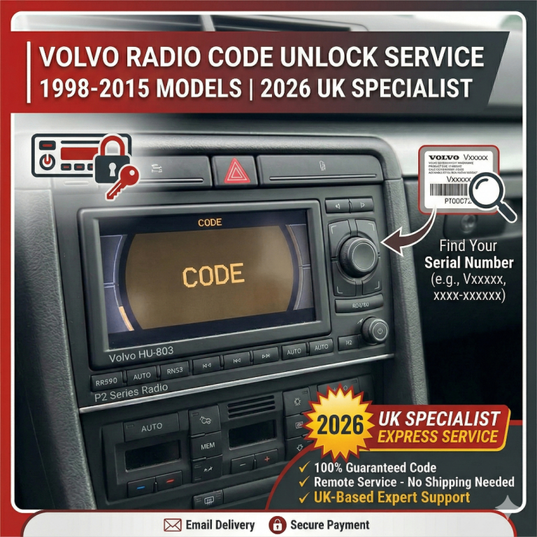Volvo Radio Code Unlock Service 1998-2015 | UK Specialist | EXPRESS