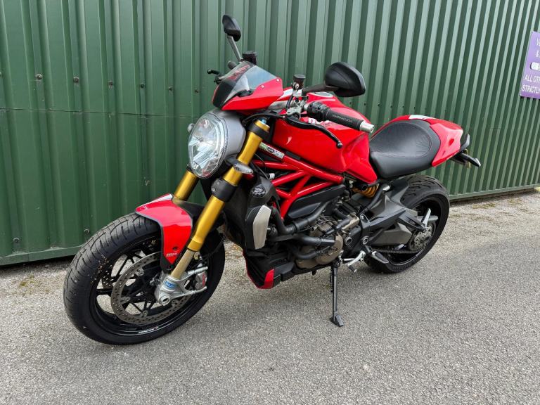 Ducati Monster 1200S White Stripe 2015 Red 23k Full Ducati History Ohlins