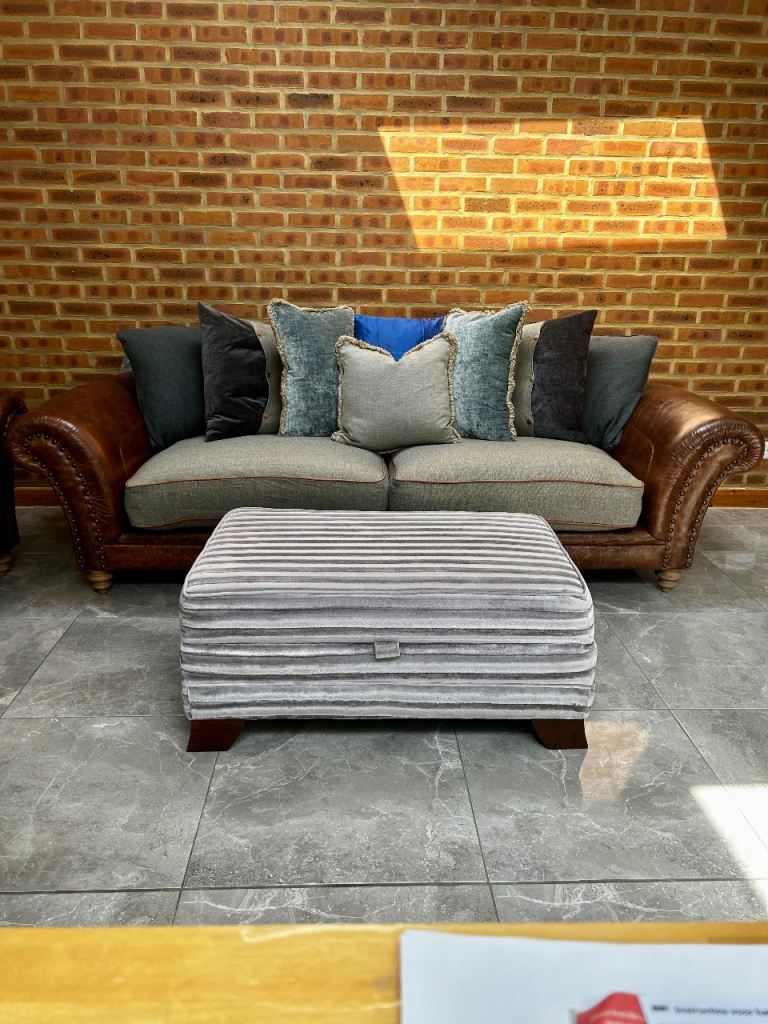 Tetrad Northwood Leather Four seater Sofa and Footstool