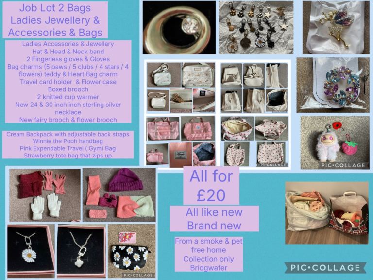 Job Lot 2 Bags Ladies Jewellery & Accessories & Bags