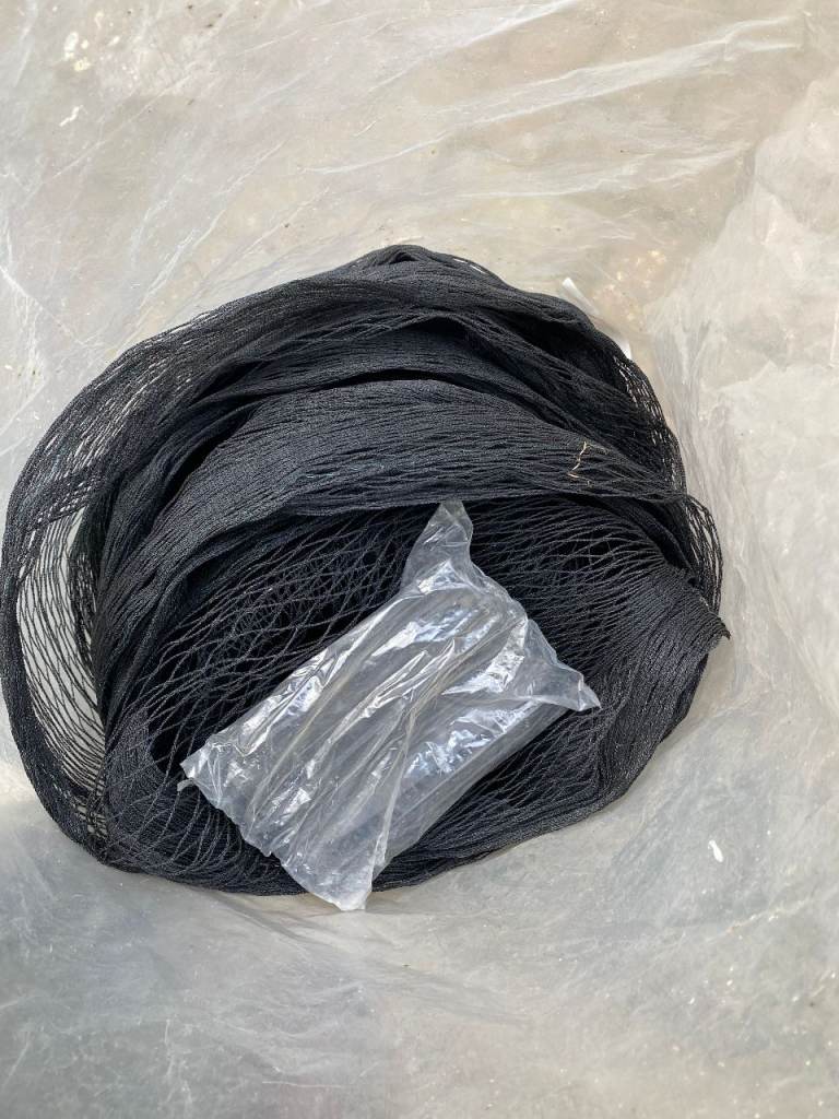New black nylon length of netting 