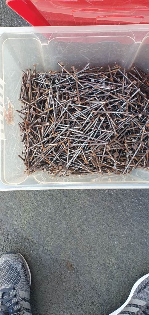 4 inch box of nails around 15kg.