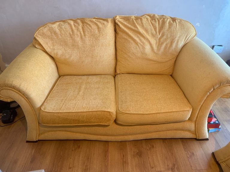 Comfortable yellow sofa set- 3 seater and 2 seater 