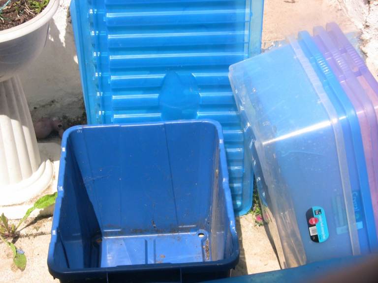 Selection of Blue Plastic Storage Boxes and Bins