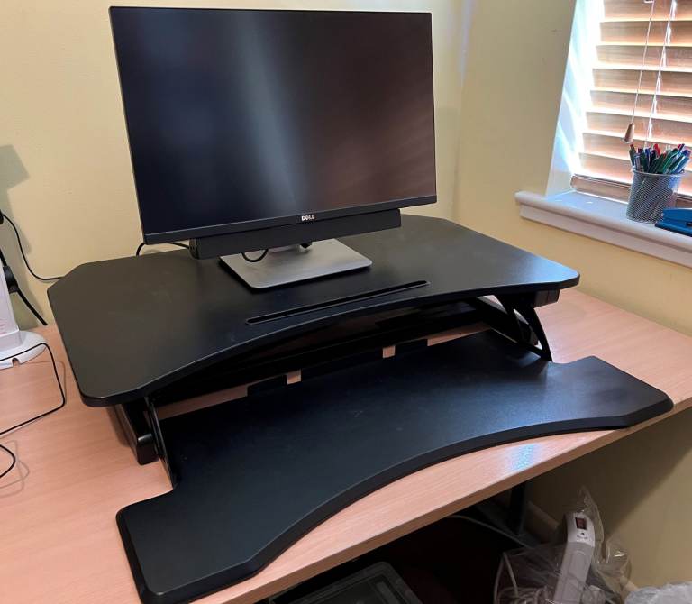 Powered Sit And Stand Desk. Black. Excellent condition.