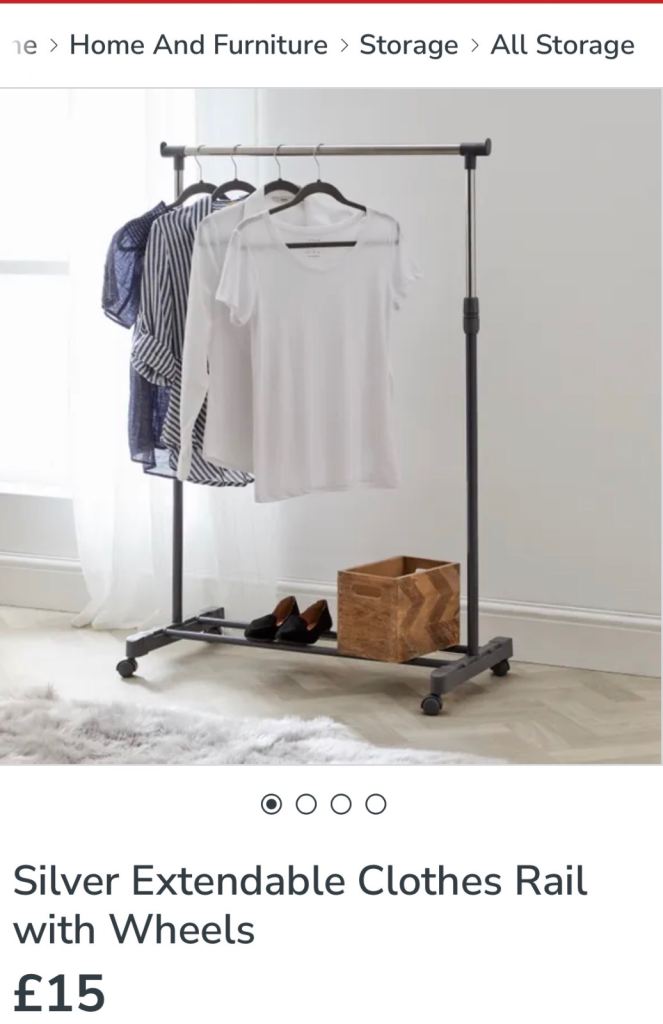 3 Dunelm Clothes Rails 