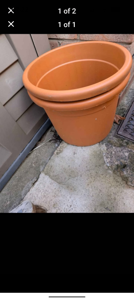 Terracotta coloured plant pots 