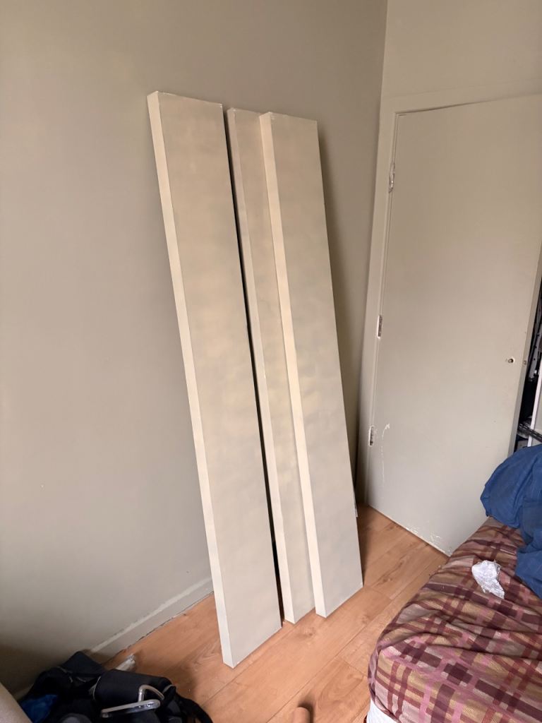 3x 190cm IKEA Lack Floating Shelves - Sanded & Primed - Ready to customise 