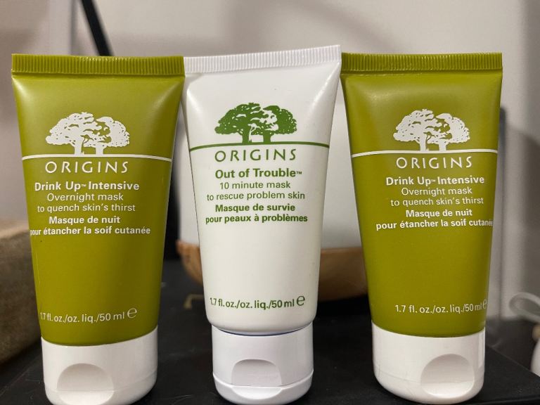 3×50ml origins facing masks out of trouble and drink up×2