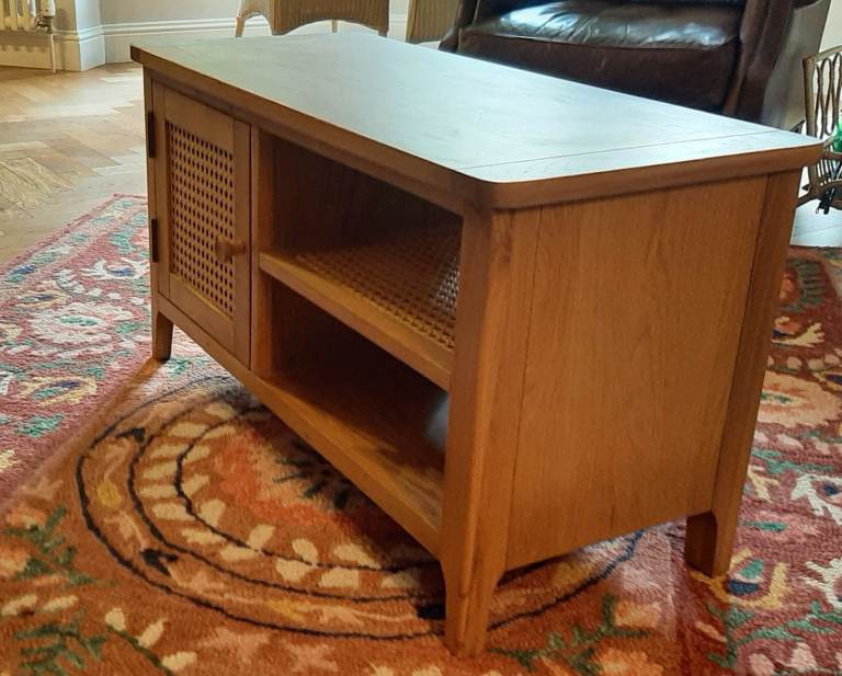 Oak & rattan TV Stand
