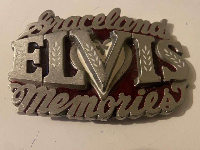 V RARE: Elvis 'Graceland Memories' Belt Buckle **AS NEW** ONLY 50000 MADE!