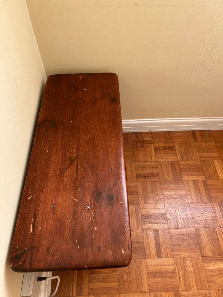 Reclaimed wood dining table and benches 