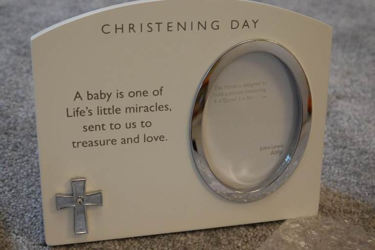 Baby CHRISTENING gift – PHOTO FRAME. New in box. John Lewis approx £40 new. **£15**