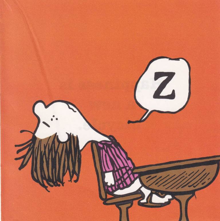 16. A Rare Original Print of PEPPERMINT PATTY ASLEEP  AT SCHOOL - SNOOPY / PEANUTS