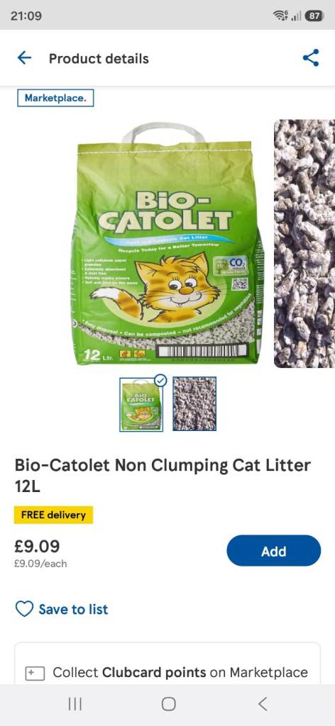 Bio cat litter RRP£9