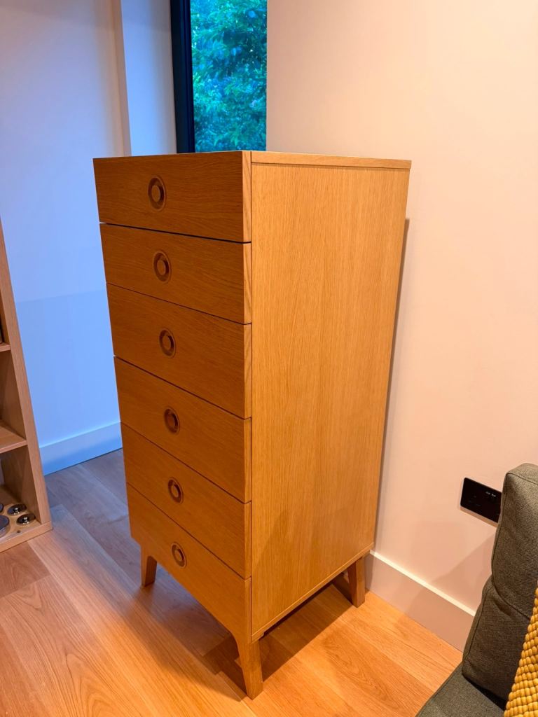 Case Valentine solid oak Tallboy chest of drawers 