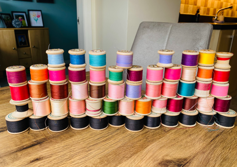 J P Coats wooden thread spools 