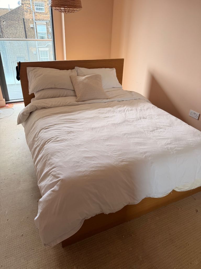 IKEA MALM King Bed + Mattress (Collection Monday 3 Aug, evening only)