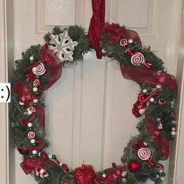 Large Christmas Wreath with Lights and Decorations