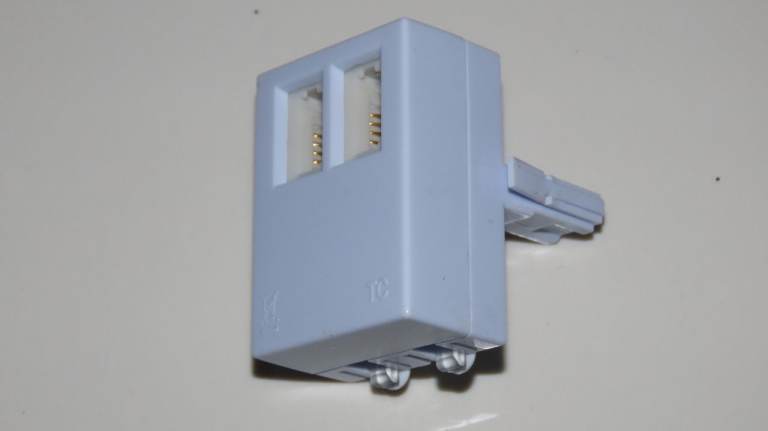 RJ11 Phone Line Splitter Coupler Adapter Double Socket Home Telephone Extension Accessory IG3