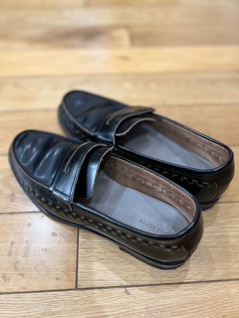 AllSaints Black Leather Loafers UK 5 Excellent Condition