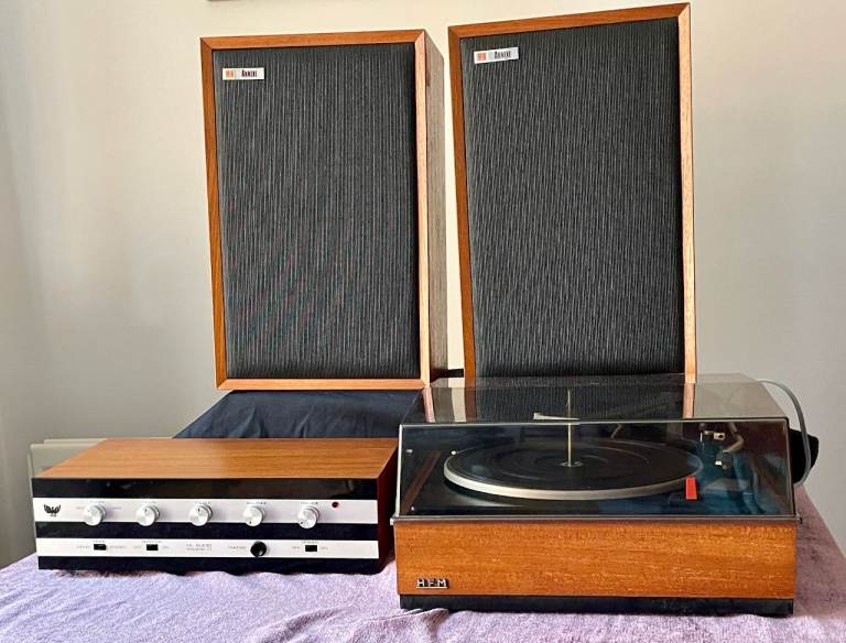 1970’s Stereo System.  Record deck, amplifier and speakers.