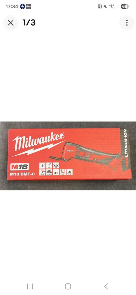 Milwaukee M18 BMT-0 18V Li-Ion   Cordless Multi-Tool - Bare