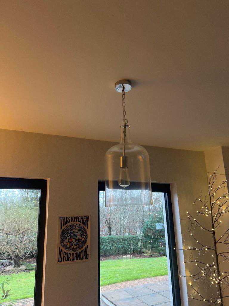 John Lewis Clear Glass Ceiling Light / Chandelier