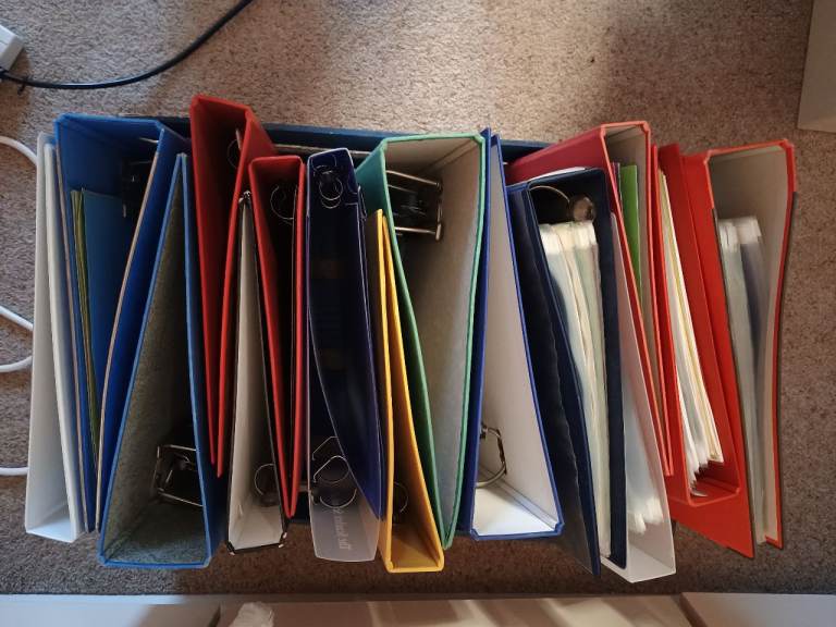 5 A4 Ring binders and 8 A4 Lever Arch Folders
