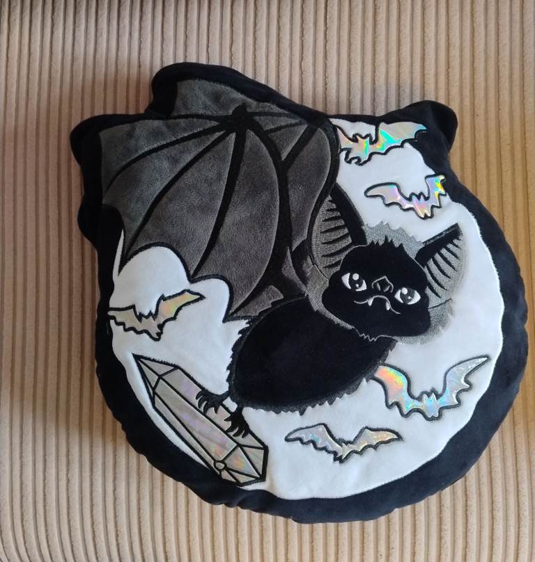 Killstar 'Rick the Bat' velvet cushion