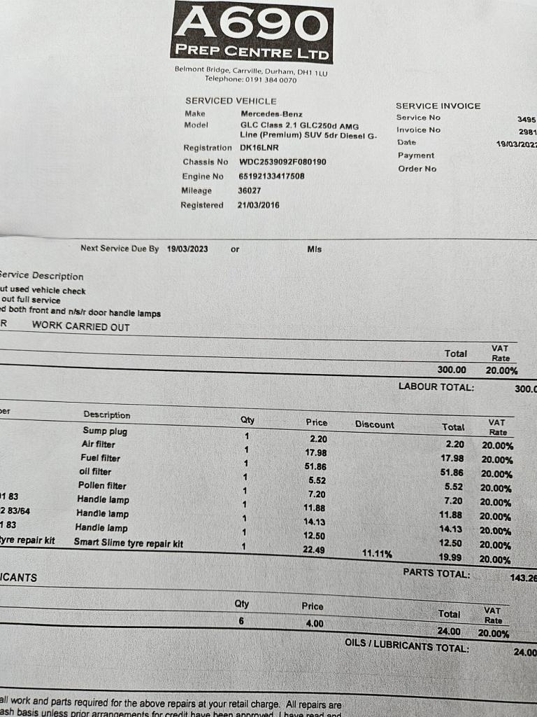 2016 Mercedes-Benz GLC GLC 250d 4Matic AMG Line Premium 5dr 9G-Tronic ESTATE DIESEL Automatic