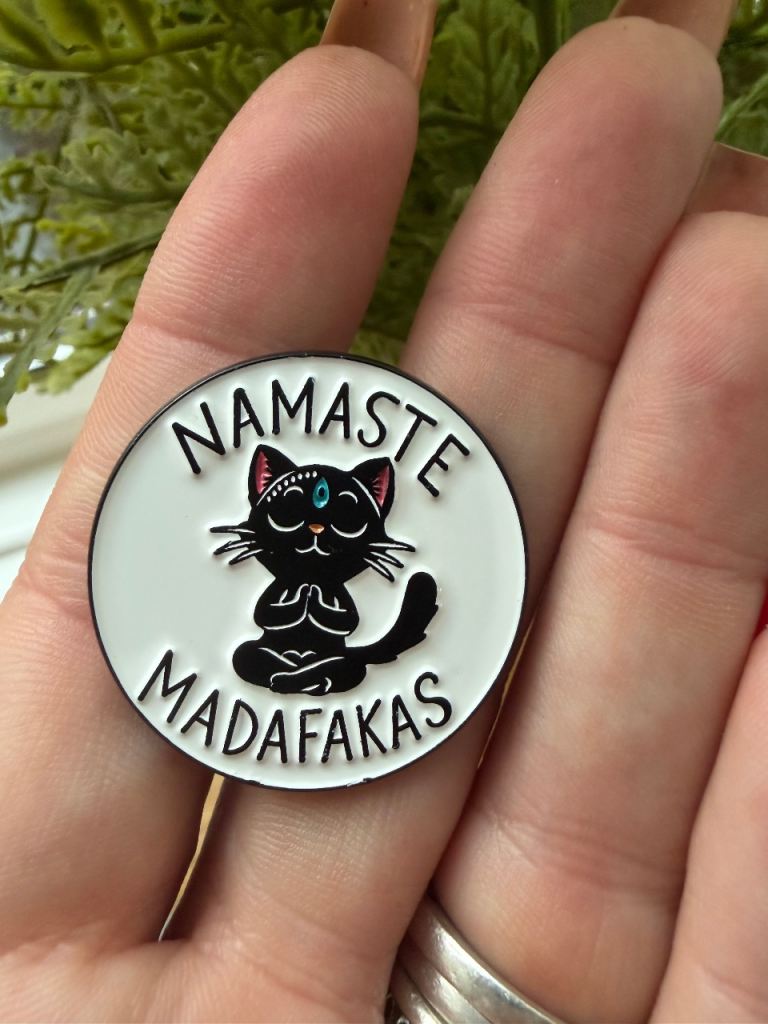 Yoga cat enamel pin badge brooch 