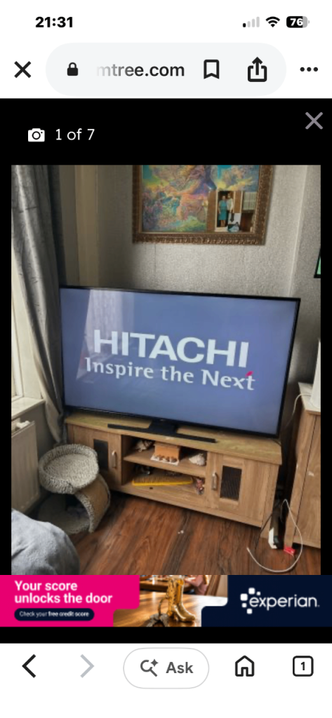 Hitachi Television 55 inch TV – Good Condition