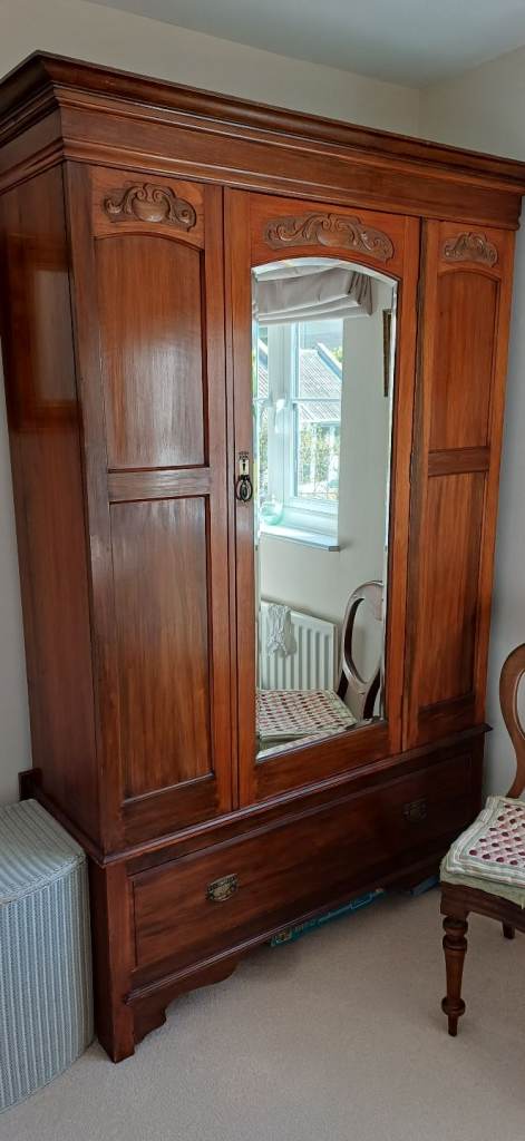 Edwardian Mahogany Wardrobe 